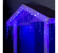 Бахрома Luazon ECO IP44, Ш4м, В0.6м, Н.Б. LED-180-220V, 8 режимов, синий 2361676