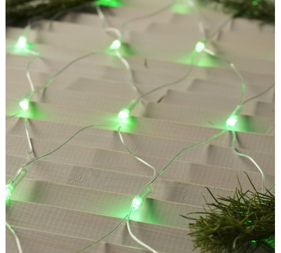 Сеть Luazon ECO IP20, Ш1.6 м, В1.6 м, Н.С. LED-144-220V, 8 режимов, зеленый 1585749