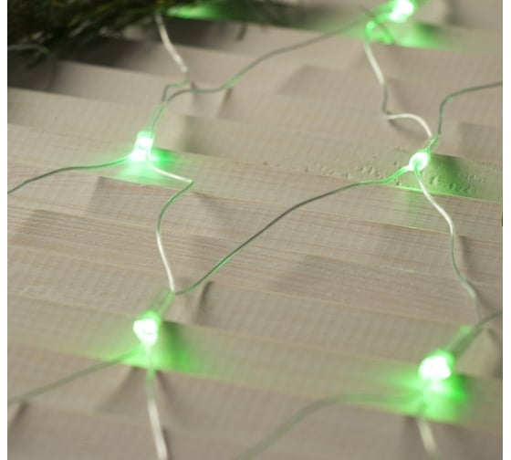 Сеть Luazon ECO IP20, Ш1.6 м, В1.6 м, Н.С. LED-144-220V, 8 режимов, зеленый 1585749