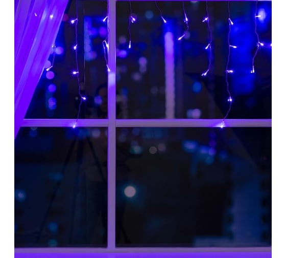 Бахрома Luazon ECO IP20, Ш3 м, В0.5 м, Н.С. LED-80-220V, 8 режимов, фиолет 3556848