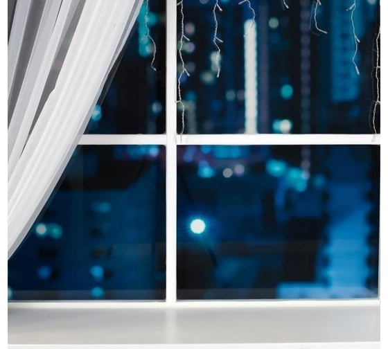 Бахрома Luazon ECO IP20, Ш3 м, В0.5 м, Н.С. LED-80-220V, 8 режимов, белый 3556845