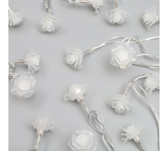 Нить Luazon DCR 5 м, с насадками Роза большая, IP20, Н.С. LED-20-220V, моргает, мульти 671574