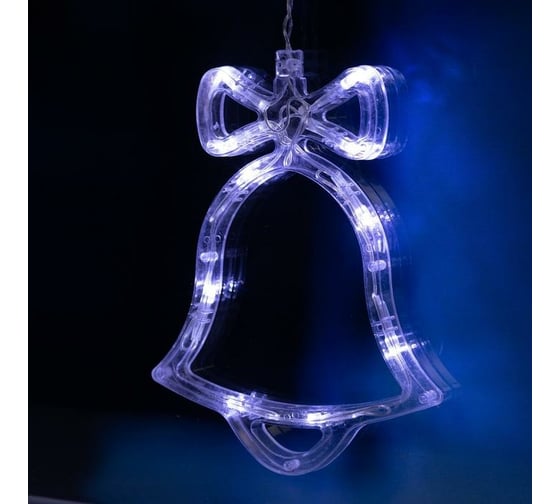 Бахрома Luazon DECOR Колокольчики, IP20, Ш2.4 м, В0.9 м, Н.С. LED-138-220V, 8 режимов, белый 2361707