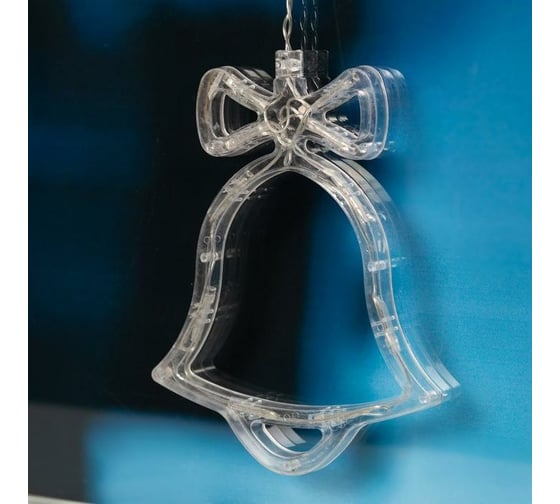 Бахрома Luazon DECOR Колокольчики, IP20, Ш2.4 м, В0.9 м, Н.С. LED-138-220V, 8 режимов, белый 2361707