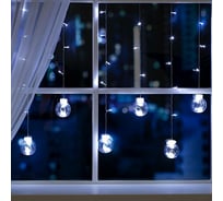 Бахрома Luazon DECOR Шарики, IP20, Ш2.4 м, В0.7 м, Н.С. LED-108-220V, 8 режимов, белый 2361717