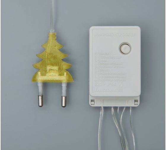 Нить Luazon ECO IP20, 5 м, Н.С. LED-50-220V, 8 режимов, желтый 3556760