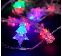 Нить Luazon DCR 5 м, с насадками Елки маленькие, IP20, Н.С. LED-20-220V, моргает, мульти 541527