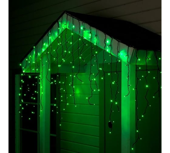 Бахрома Luazon SPEC, IP44, УМС, Ш3м, В0.9м, Н.Т. 3W LED-232-220V, зеленый 3584165 1