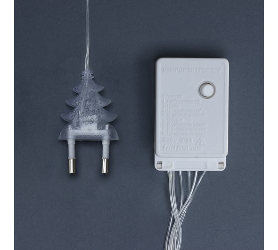 Бахрома Luazon DECOR Елки, IP20, Ш2.4 м, В0.9 м, Н.С. LED-138-220V, 8 режимов, теплый белый 2361711