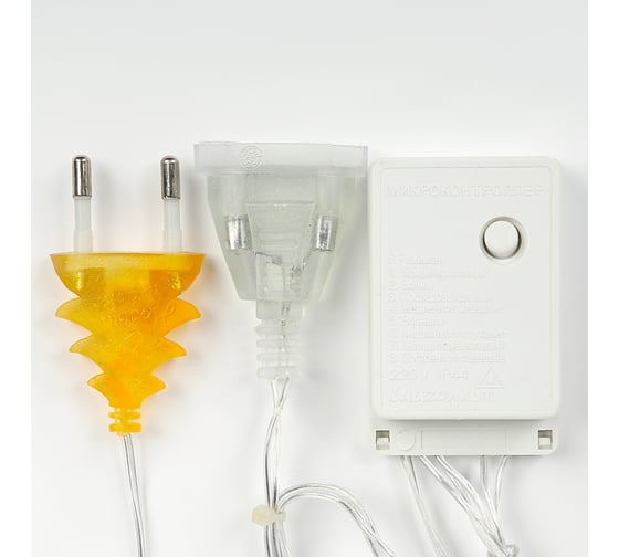 Бахрома Luazon DECOR Елки, IP20, Ш2.4 м, В0.9 м, Н.С. LED-138-220V, 8 режимов, теплый белый 2361711