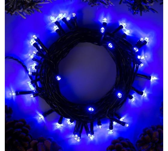 Нить Luazon ECO IP20, 5 м, Н.Т. LED-50-220V, 8 режимов, синий 3556766 1