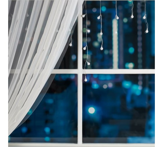 Бахрома Luazon DECOR Шарики, IP20, Ш3 м, В0.5 м, Н.С. LED-80-220V, моргает, мульти RGRB 3556867