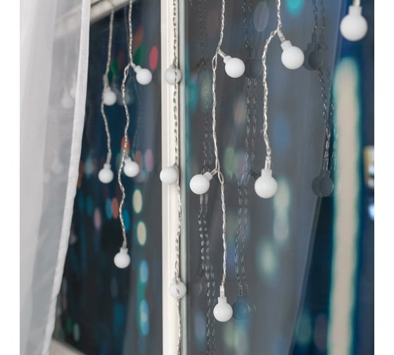 Бахрома Luazon DECOR Шарики, IP20, Ш3 м, В0.5 м, Н.С. LED-80-220V, моргает, мульти RGRB 3556867