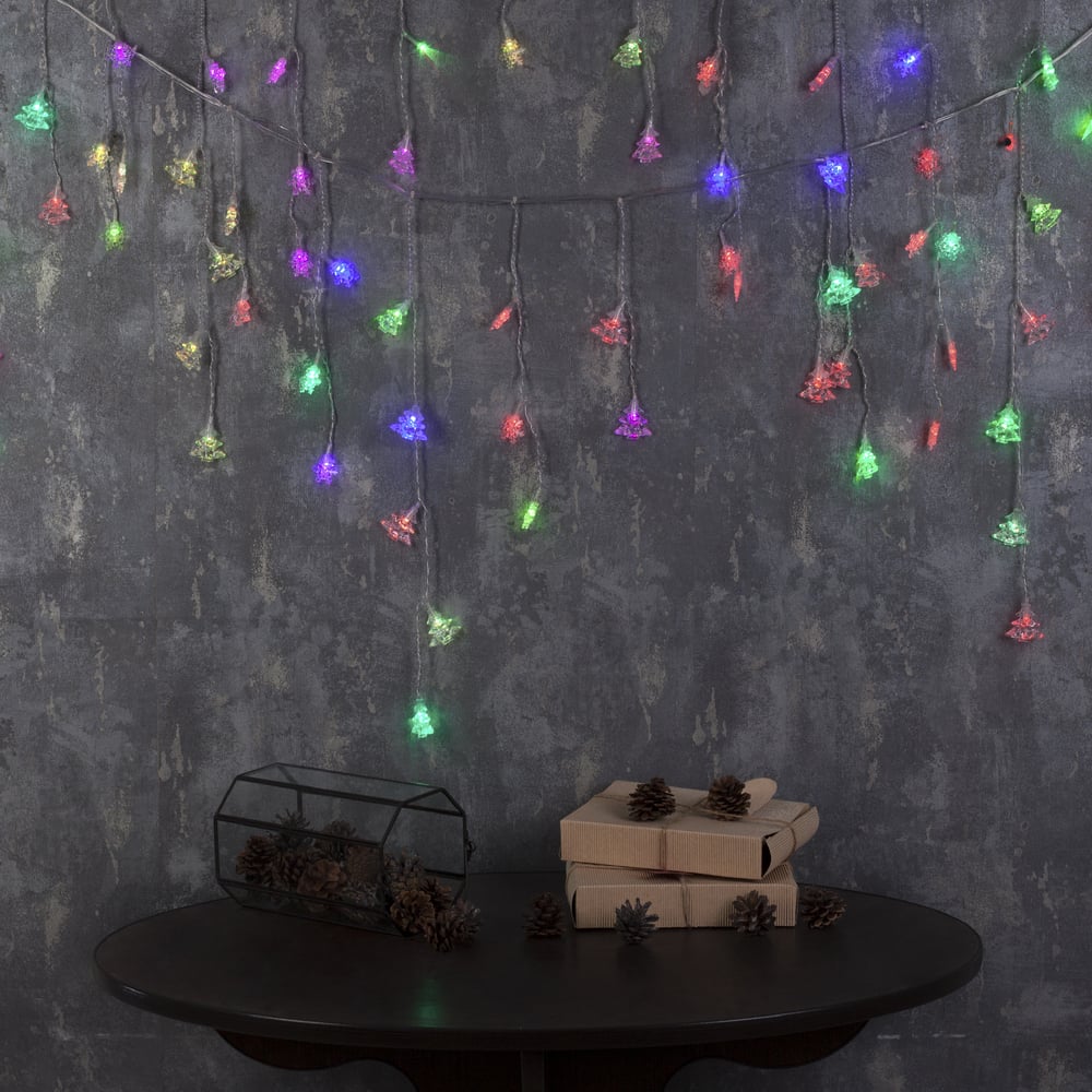 Бахрома Luazon DECOR Елки и снежинки, IP20, Ш3 м, В0.5 м, Н.С. LED-80 ...