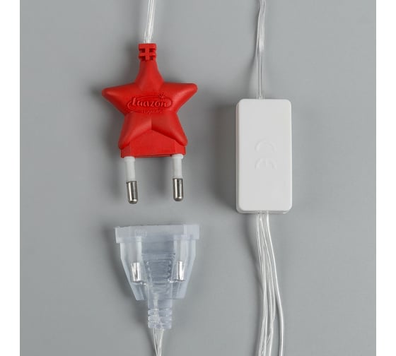 Бахрома Luazon DECOR Елки и снежинки, IP20, Ш3 м, В0.5 м, Н.С. LED-80-220V, моргает, RGRB 3556872