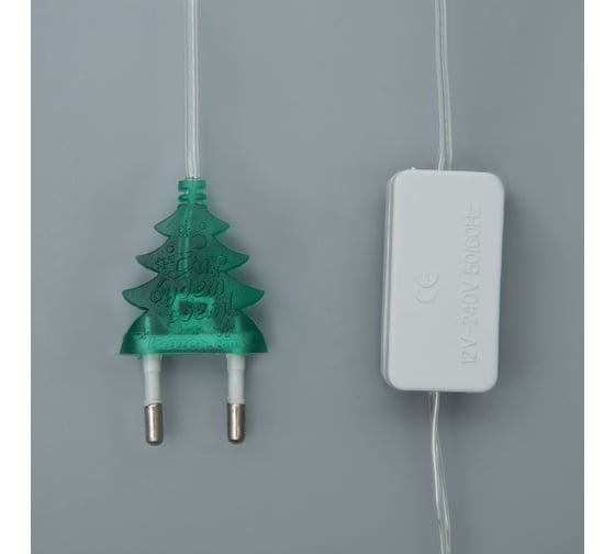 Бахрома Luazon DECOR Елки и снежинки, IP20, Ш3 м, В0.5 м, Н.С. LED-80-220V, моргает, RGRB 3556872