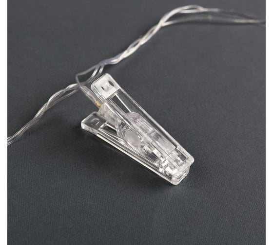 Нить Luazon DCR 4.5 м, с насадками Прищепки, IP20, Н.С. LED-20-220V, моргает, RGRB мульти 4445722