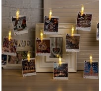 Нить Luazon DCR 4.5 м, с насадками Прищепки, IP20, Н.С. LED-20-220V, фиксинг, теплый белый 4445721