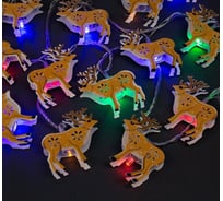Нить Luazon DCR 4 м, с насадками Олень 5.5х5.5 см, IP20, Н.С. LED-20-220V, 8 режимов, мульти 2388687