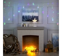 Бахрома Luazon ECO Арка, IP20, УМС вилка, Ш2.5 м, В1.2 м, Н.С. LED-136-220V, 8 режимов,мульти 3612416