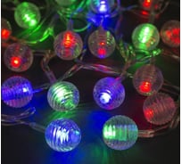 Нить Luazon DCR 5 м, с насадки Шарики льда, IP20, Н.С. LED-20-220V, моргает, мульти 185509