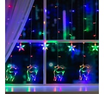 Бахрома Luazon DECOR Олень, IP20, Ш2.4 м, В0.9 м, Н.С. LED-138-220V, 8 режимов, мульти 2361703