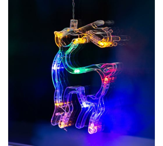 Бахрома Luazon DECOR Олень, IP20, Ш2.4 м, В0.9 м, Н.С. LED-138-220V, 8 режимов, мульти 2361703