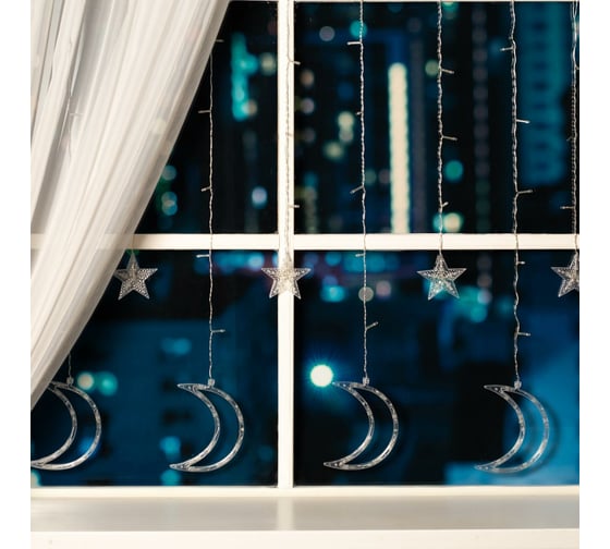 Бахрома Luazon DECOR Месяц, IP20, Ш2.7 м, В0.9 м, Н.С. LED-138-220V, 8 режимов, мульти 4356979