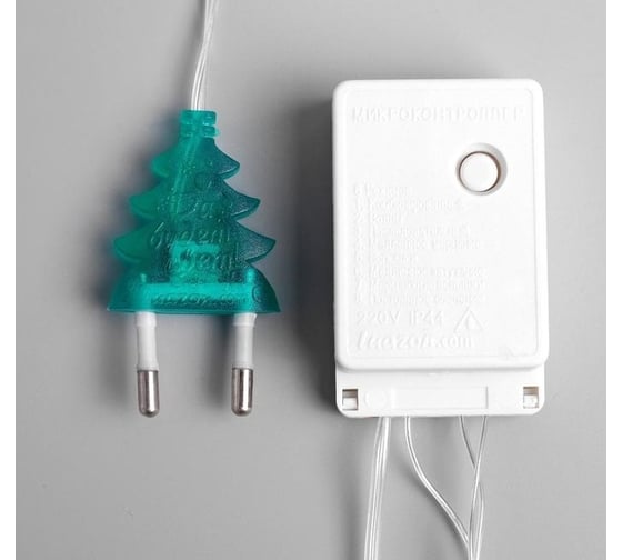 Нить Luazon DCR 4 м, с насадки Печенька 6 см, IP20, Н.С. LED-20-220V, 8 режимов, мульти 2388695