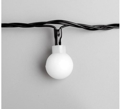 Нить Luazon DCR 5 м, с насадками Шарики Белые, IP20, Н.Т. LED-20-220V, моргает, мульти RGRB 3590712