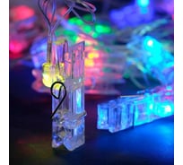 Нить Luazon DCR 5 м, с насадками Прищепки, IP20, Н.С. LED-20-220V, моргает, мульти 2433909