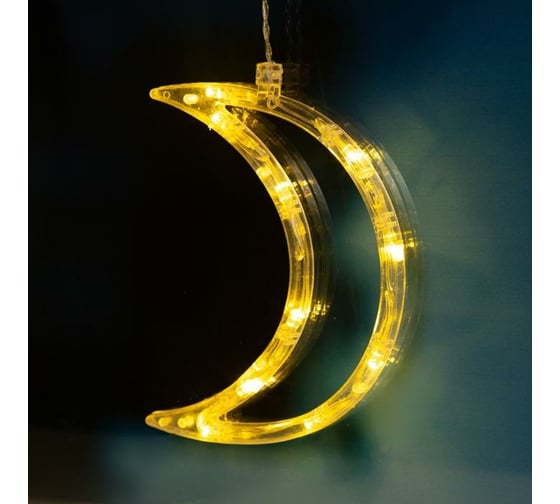 Бахрома Luazon DECOR Месяц, IP20, Ш2.7 м, В0.9 м, Н.С. LED-138-220V, 8 режимов, теплый белый 4356981