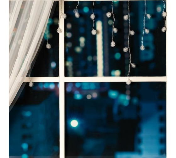 Бахрома Luazon DECOR Ежики, IP20, Ш1.8 м, В0.5 м, Н.С. LED-48-220V, моргает, мульти RGRB 3556862