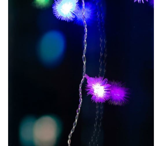 Бахрома Luazon DECOR Ежики, IP20, Ш1.8 м, В0.5 м, Н.С. LED-48-220V, моргает, мульти RGRB 3556862