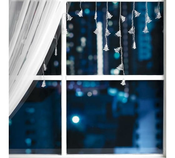 Бахрома Luazon DECOR Елки 4 см, IP20, Ш3 м, В0.5 м, Н.С. LED-80-220V, моргает, мульти RGRB 3556871
