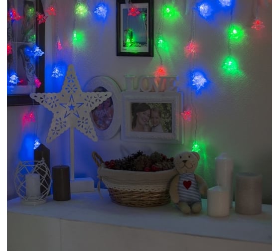Бахрома Luazon DECOR Елки 4 см, IP20, Ш3 м, В0.5 м, Н.С. LED-80-220V, моргает, мульти RGRB 3556871