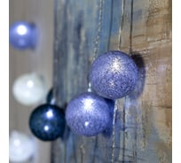 Нить Luazon DCR 5 м, с насадками Клубки СЕРО-ЗЕЛЕНЫЕ 6 см, IP20, LED-20-220V, фикс, белый 5985179