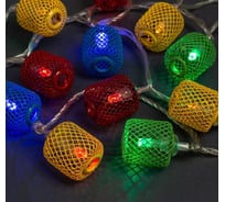 Нить Luazon DCR 4 м, с насадками Фонарик сетка 3х2.5 см, IP20, Н.С. LED-20-220V, 8 режимов, мульти 2388679