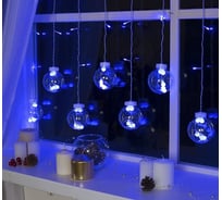 Бахрома Luazon DECOR Шарики, IP20, Ш2.4 м, В0.7 м, Н.С. LED-108-220V, 8 режимов, синий 2361716