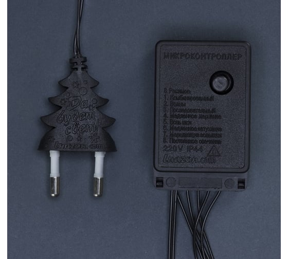 Бахрома Luazon ECO IP20, Ш3 м, В0.5 м, Н.Т. LED-80-220V, 8 режимов, зеленый 3556858