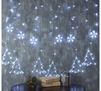 Бахрома Luazon DECOR Елки, IP20, Ш2.4 м, В0.9 м, Н.С. LED-138-220V, 8 режимов, белый 2361710