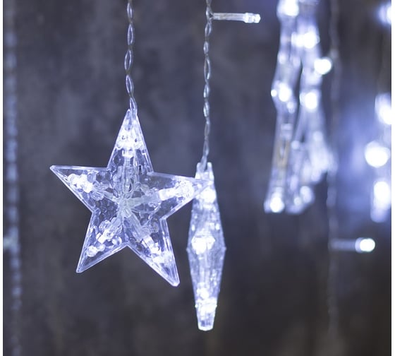 Бахрома Luazon DECOR Елки, IP20, Ш2.4 м, В0.9 м, Н.С. LED-138-220V, 8 режимов, белый 2361710