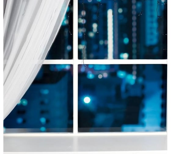 Бахрома Luazon ECO IP20, Ш3 м, В0.5 м, Н.Т. LED-80-220V, 8 режимов, фиолет 3556856
