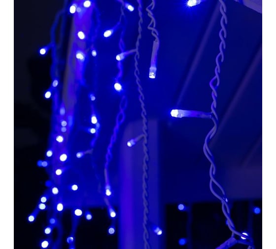 Бахрома Luazon ECO IP44 Ш4м, В0.6м, Н.Т. LED-180-220V, 8 режимов, синий 705918