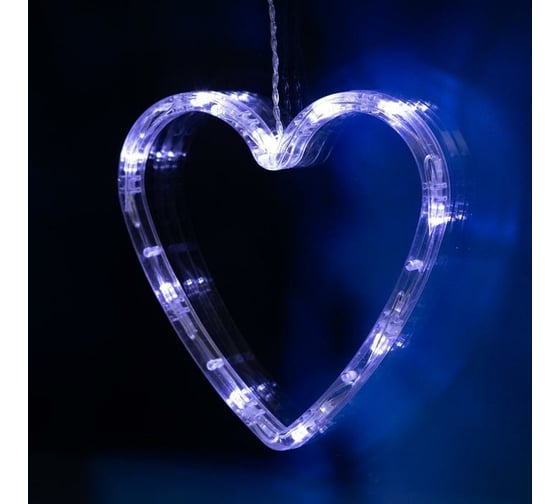 Бахрома Luazon DECOR Сердце, IP20, Ш2.4 м, В0.9 м, Н.С. LED-186-220V, 8 режимов, белый 4356977