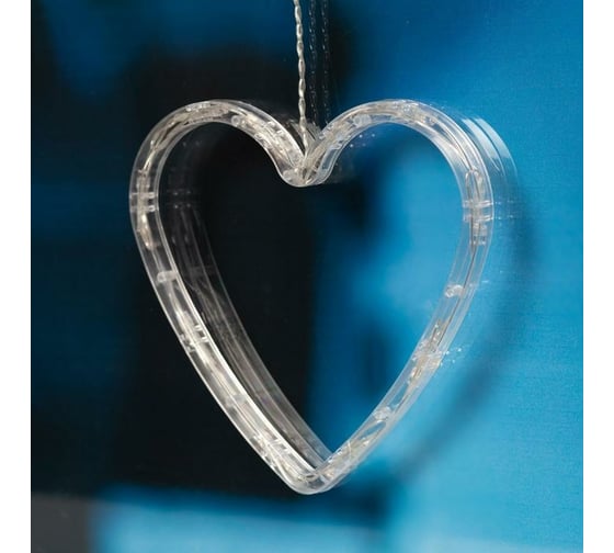 Бахрома Luazon DECOR Сердце, IP20, Ш2.4 м, В0.9 м, Н.С. LED-186-220V, 8 режимов, белый 4356977