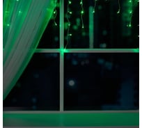 Бахрома Luazon ECO IP20, Ш3 м, В0.5 м, Н.С. LED-80-220V, 8 режимов, зеленый 3556850