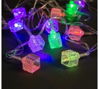 Нить Luazon DCR 5 м, с насадками Кубик тающий, IP20, Н.С. LED-20-220V, моргает, мульти 1080395