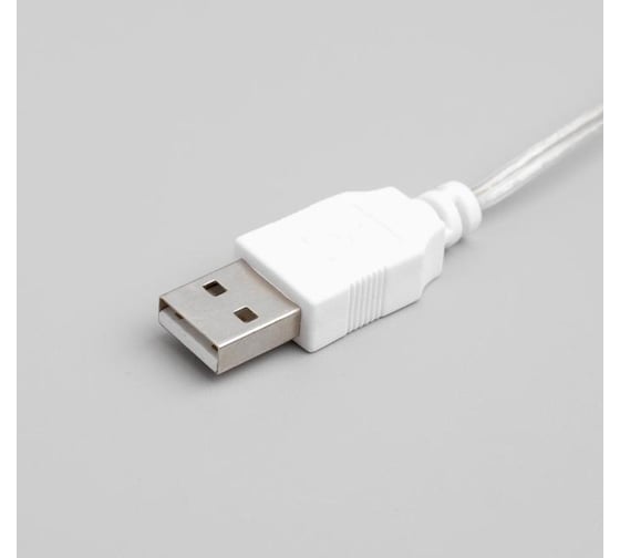 Нить Luazon DCR 3 м, с насадками Снежинки малые, IP20, Н.С. LED-20-5V, USB, мульти 1080374