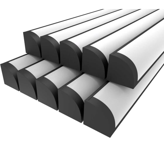 Комплект Ledcraft LC-LPU1616M20-1x10Black из 10 шт чёрный (1м профиль+1м рассеиватель+2 заглушки+2 крепежа) 1616150017 1